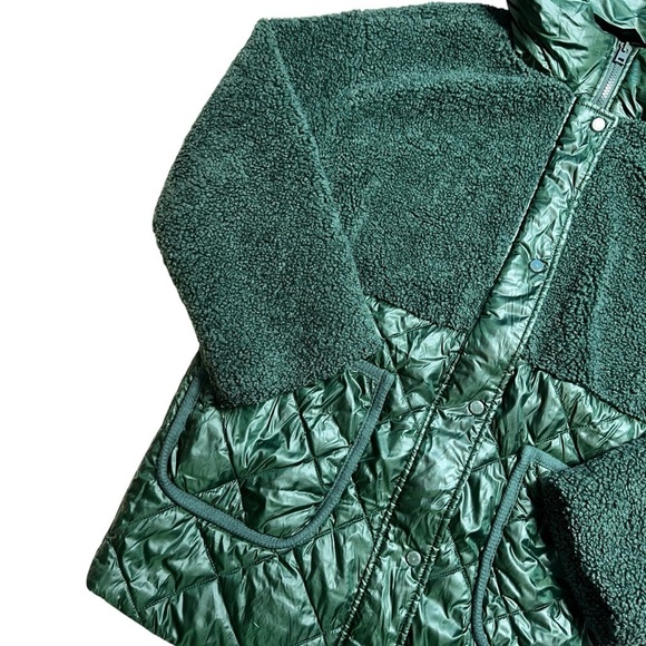 Marc New York Dark Green Quilted Sherpa Puffer Jacket Women’s US M - Picture 2 of 9
